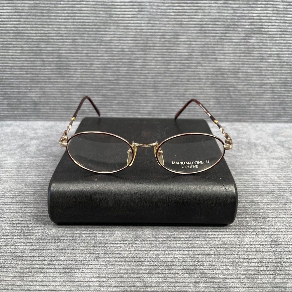 Mario Martinelli Jolene Oval Gold Tortoise y2k Eyeglass Frames 52-18-135 Vintage